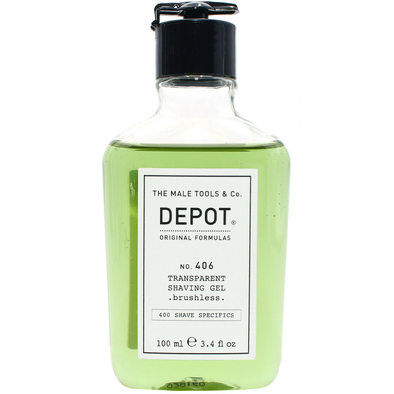 Depot NO. 406 Transparent Shaving Gel Eucalyptus and Aloe Vera 100ml