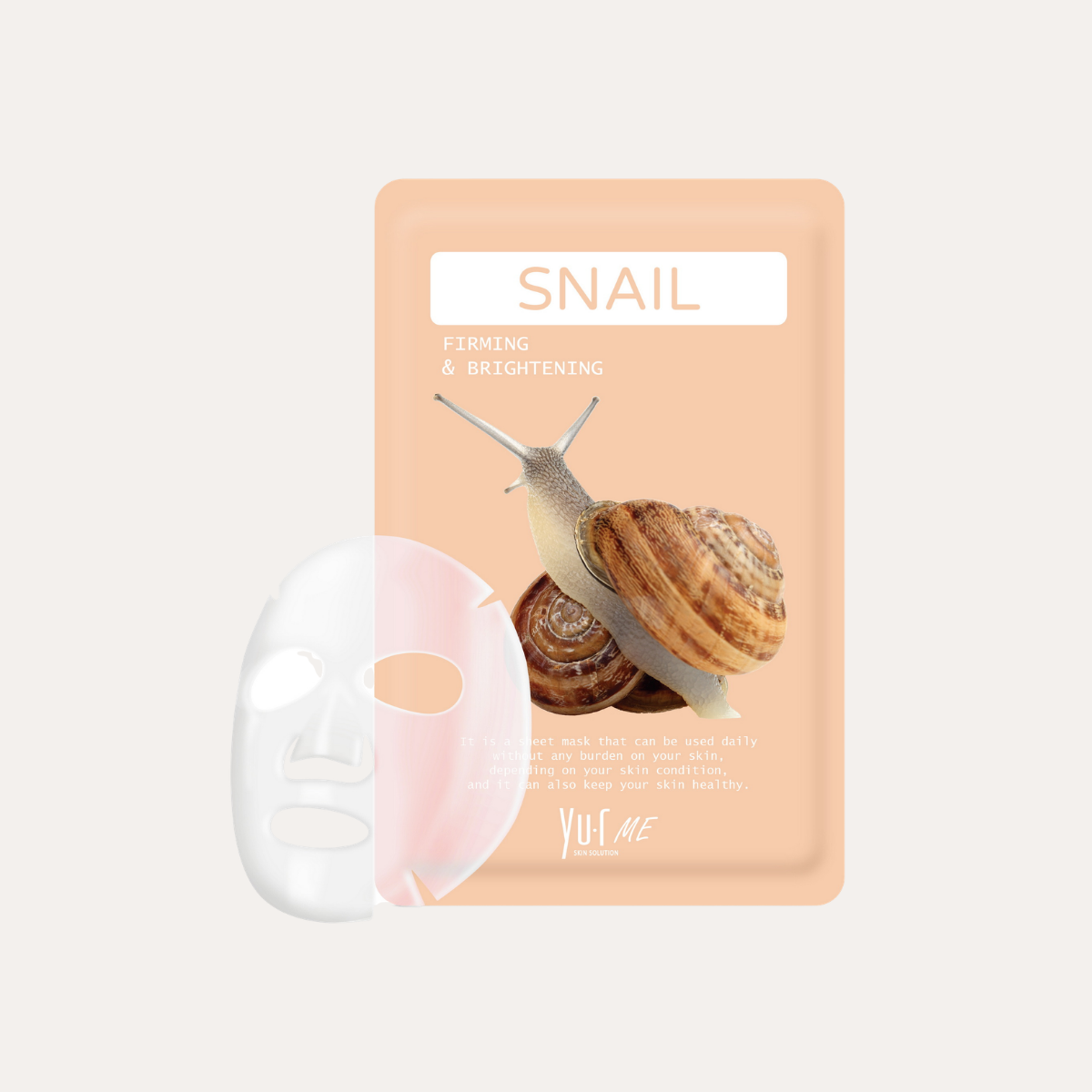Yu.r Me snail mask lakštinė veido kaukė su sraigių mucino filtruotu ekstraktu
